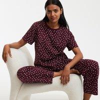Polka Dot Print Pyjamas in Cotton Jersey