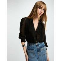 Long Sleeve Pleated Shirt