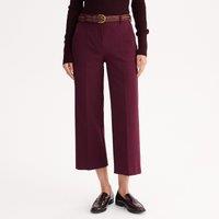 Straight Ankle Grazer Trousers in Stretch Cotton