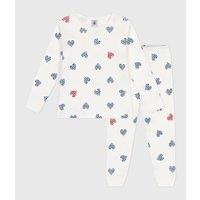 Cotton Heart Print Pyjamas with Long Sleeves