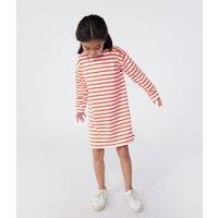 Striped Cotton Dress with Long Sleeves