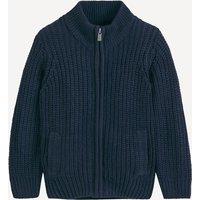 Zip-Up Cardigan with Trucker Collar