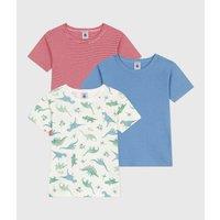 Pack of 3 T-Shirts in Cotton with Short Sleeves