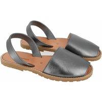 Avarca Metal Leather Sandals with Flat Heel