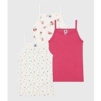 Pack of 3 Vests with Shoestring Straps in Cotton