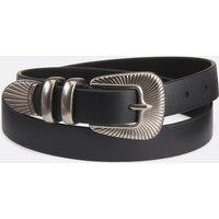 Leather Belt with Western Buckle
