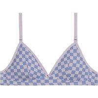 Pocket Cotton Non-Underwired Bra, Check Pattern
