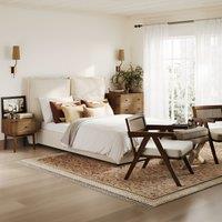 Mlisande Linen Upholstered Pillowback Bed