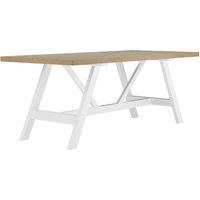 Adelaide Contemporary Oak Veneer Farmhouse Trestle Dining Table (Seats 8)