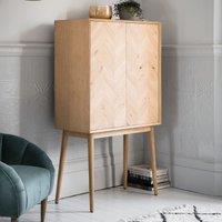 Dhule Herringbone Oak Cocktail Cabinet