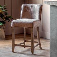 Terrance Vintage Leather Bar Stools (Set of 2)