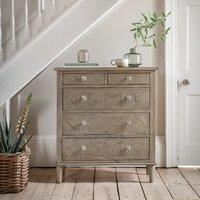 Nashik Ash Wood Parquet 5 Drawer Chest