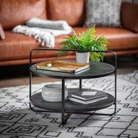 Morbi Industrial Round Two Tier Coffee Table with Handle