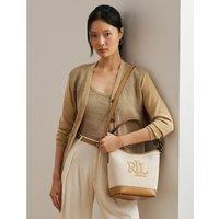 Witley Medium Bucket Bag with Shoulder Strap in Canvas and Leather