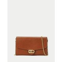 Leather Clutch Bag with Shoulder Strap