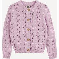 Fine Openwork Knit Cardigan with Button Fastening
