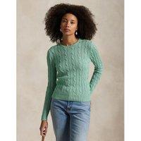 Cable Stitch Jumper with Crew Neck and Long Sleeves