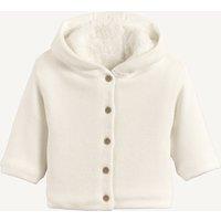 Chunky Knit Hooded Cardigan with Sherpa Lining