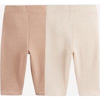 Pack of 2 Leggings in Ribbed Fabric