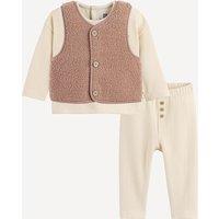 Sherpa Jacket, Sweatshirt and Trousers in 3-Piece Set