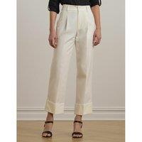 Straight Ankle Grazer Trousers with Wide Turn-Ups