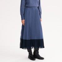 Two-Tone Pleated Skirt in Midi Length