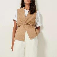 Sleeveless Jacket in Linen Blend, Marcello