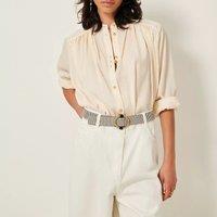 Stalight Striped Gathered Blouse in Loose Fit
