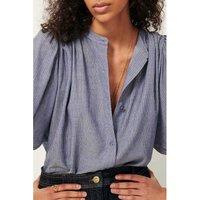 A View Striped Blouse with 3/4 Length Puff Sleeves