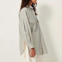 Koyaco Striped Oversized Shirt with Side Slits