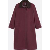Long Mid-Season Trench Coat with Button Fastening
