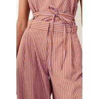 Provencia Striped Pleated Trousers with Wide Leg