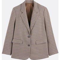 Houndstooth Checked Straight Fit Blazer