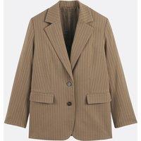 Cleandre Signature Oversized Striped Long Blazer