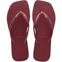 Slim Square Logo Metallic Flip Flops