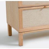 5-Drawer Solid Hevea and Linen Chest of Drawers, Esmara
