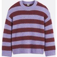 Striped Crew Neck Jumper in Chunky Soft Knit
