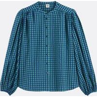 Signatures Lise Checked Shirt with Mandarin Collar