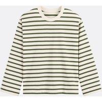 Striped Crew Neck T-Shirt with Long Sleeves