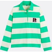 Striped Polo Shirt with Long Sleeves