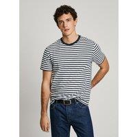 Striped Jersey T-Shirt with Crew Neck