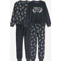 Pack of 2 Velour Pyjamas with Glow-in-The-Dark Print