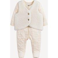 Sleepsuit and Sherpa Gilet Outfit