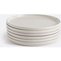 Set of 6 Tecka Dinner Plates in Speckled Stoneware
