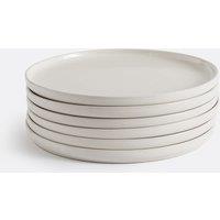 Set of 6 Tecka Dessert Plates in Speckled Stoneware