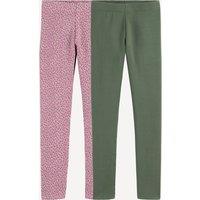 Pack of 2 Leggings in Floral Print and Plain
