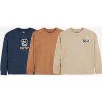 Pack of 3 T-Shirts with Long Sleeves