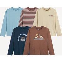 Pack of 5 Printed Long Sleeve T-Shirts