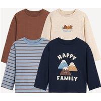 Pack of 4 T-Shirts with Long Sleeves