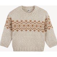 Jacquard Chunky Knit Jumper with Crew Neck